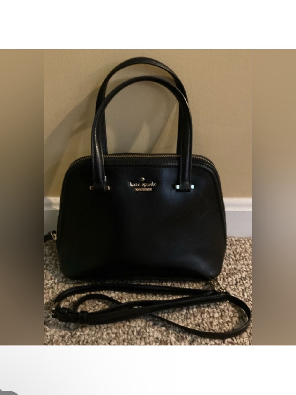 kate spade Black Leather Dome Shoulder Bag NWOT